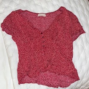 Red floral top